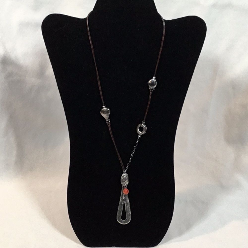 Silpada sterling silver/ leather necklace